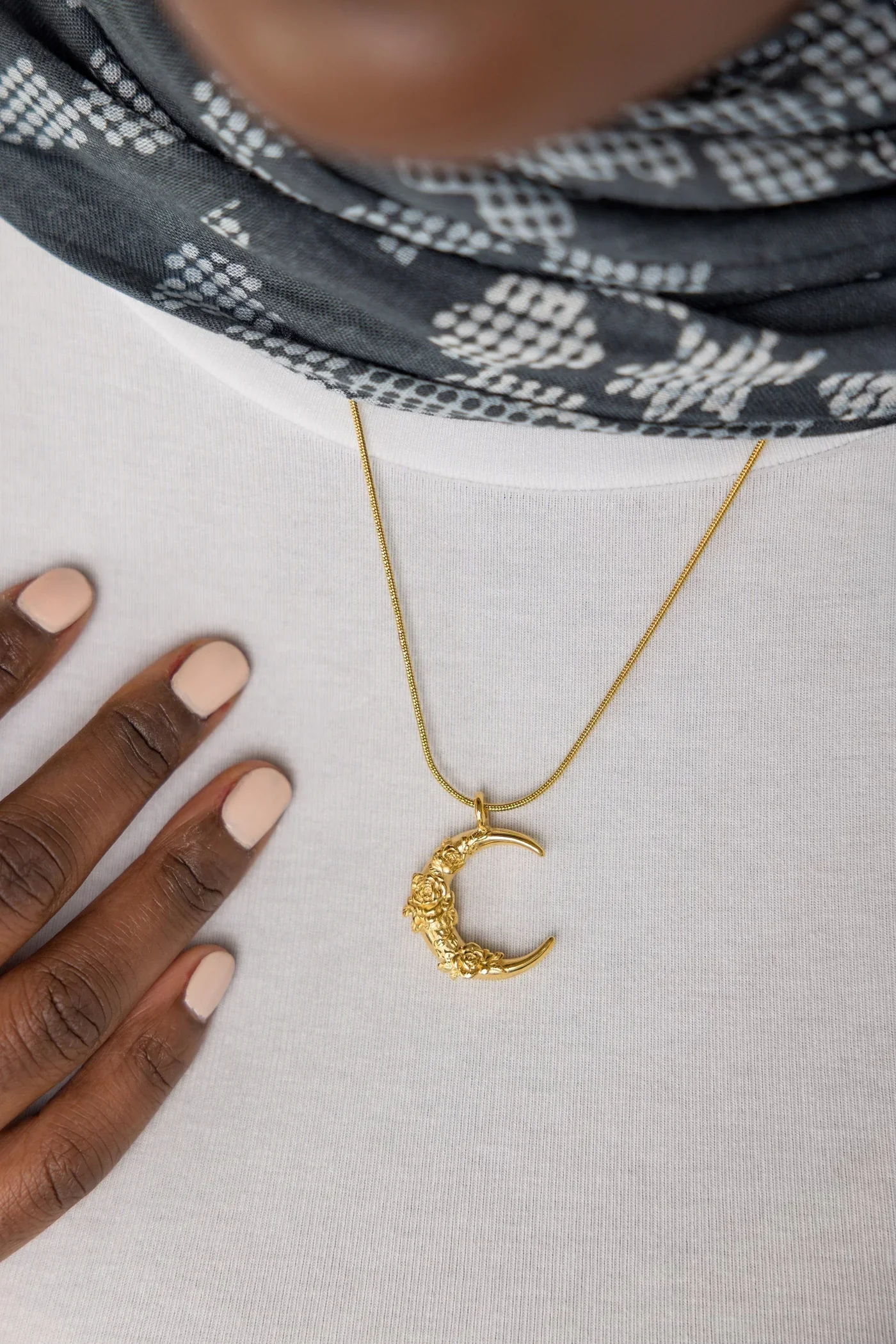 Damask Rose Crescent Necklace - Image 2