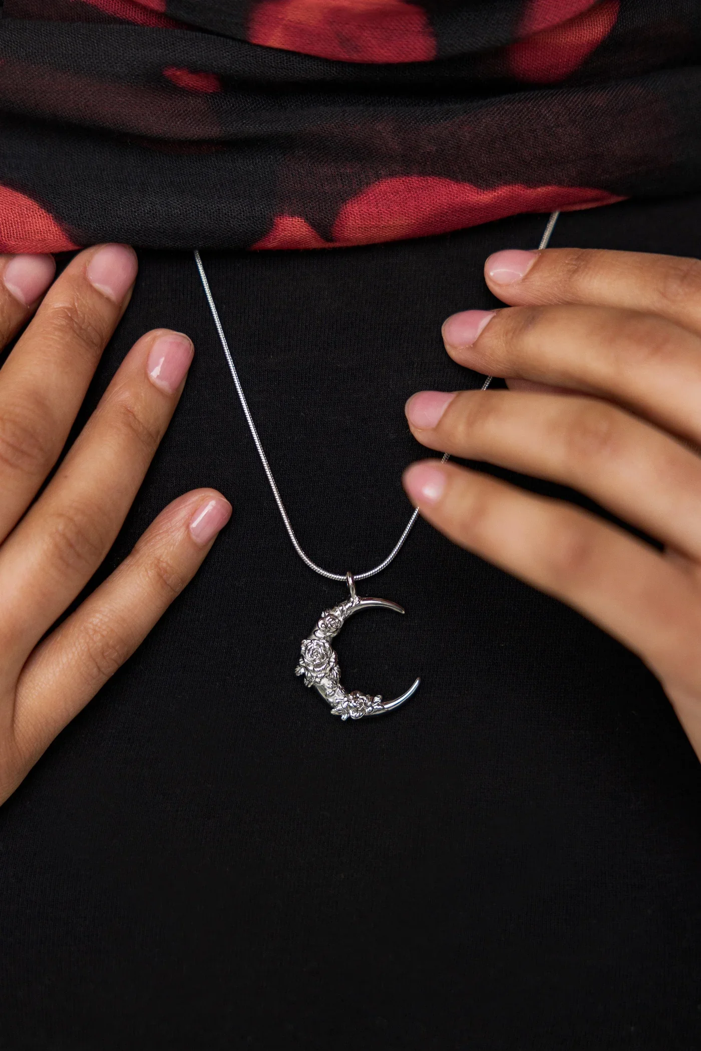 Damask Rose Crescent Necklace - Image 4