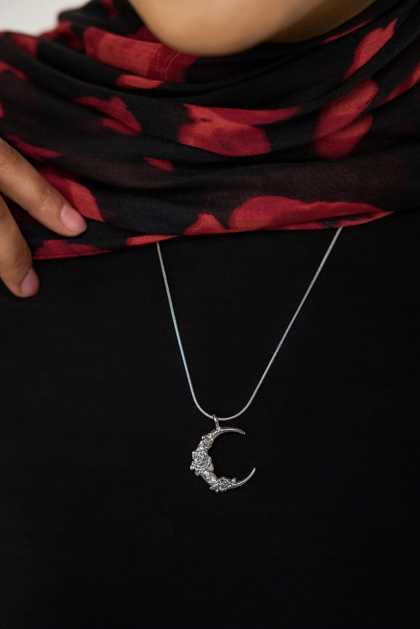 Damask Rose Crescent Necklace - Image 5