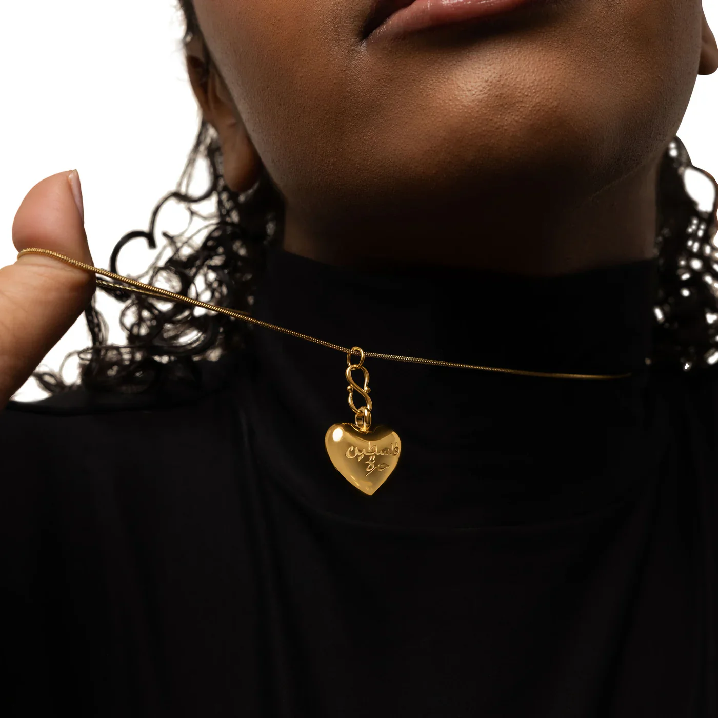 Free Palestine Heart Necklace - Image 3