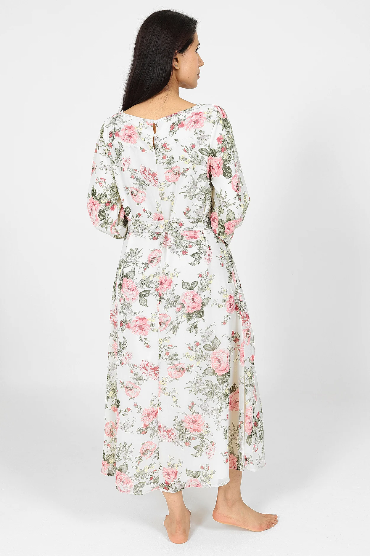 Humayra Cream Floral Dress - Image 3