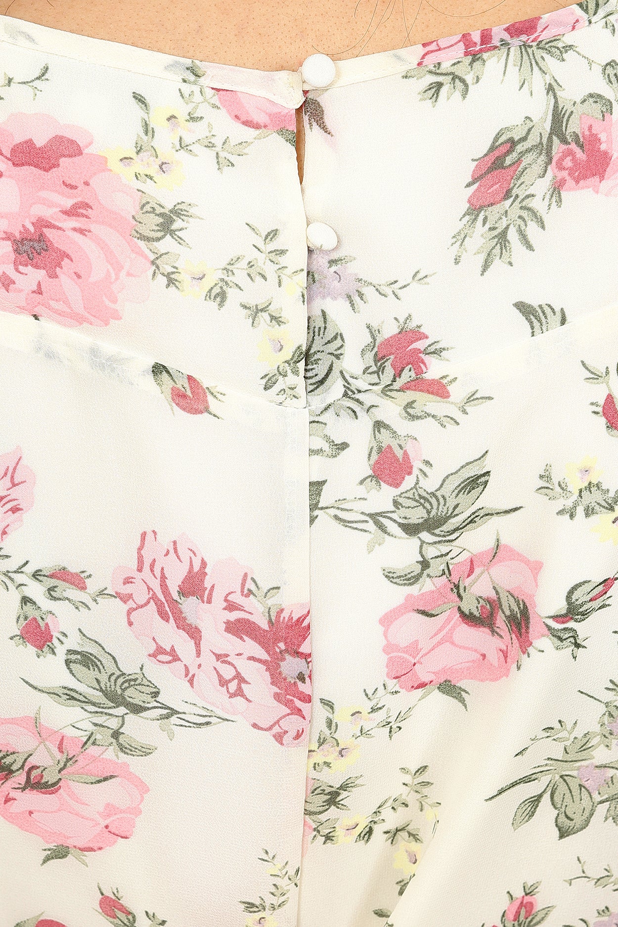 Humayra Cream Floral Dress - Image 5