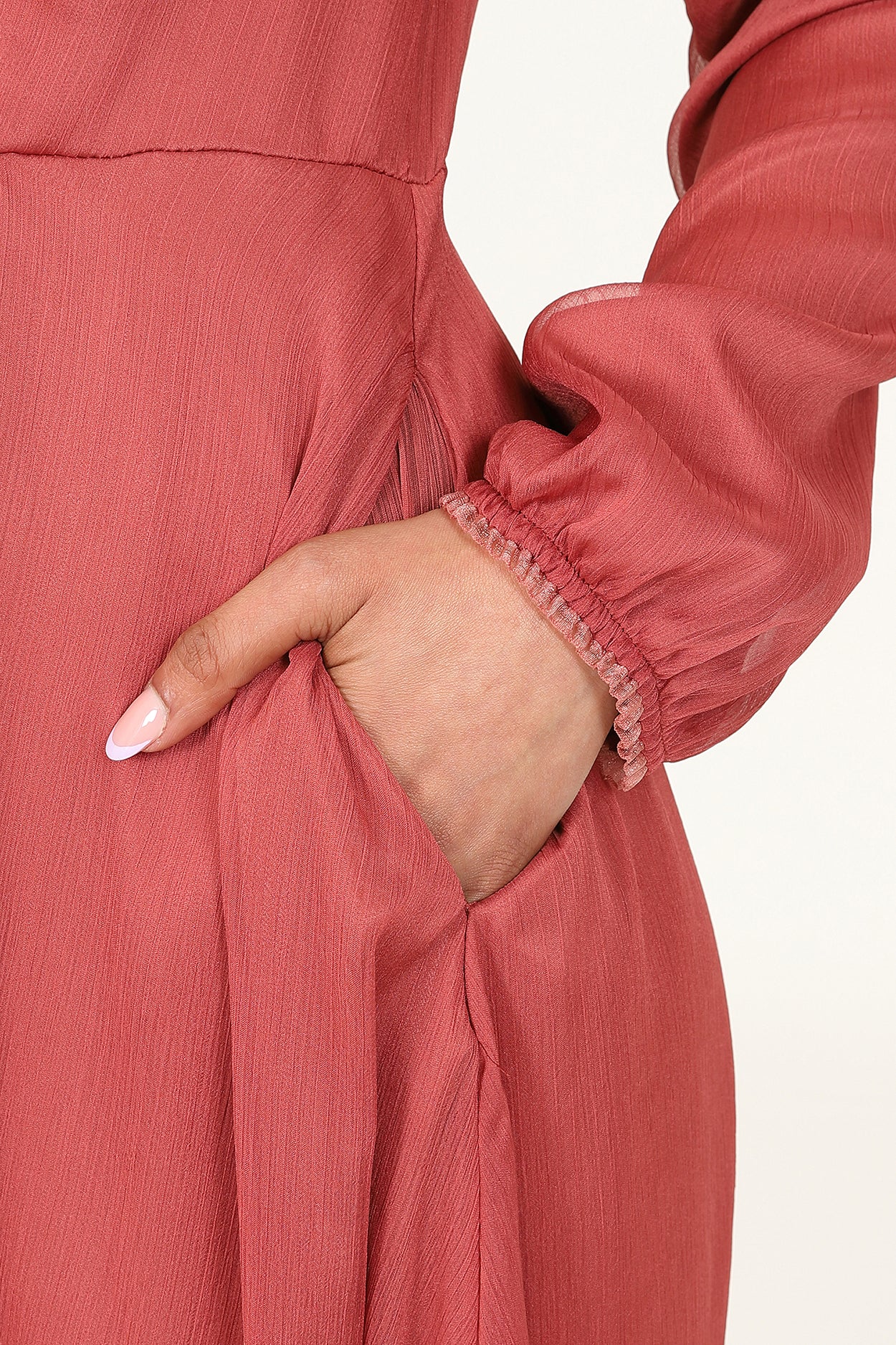 Maidah Crimson Red Dress - Image 5