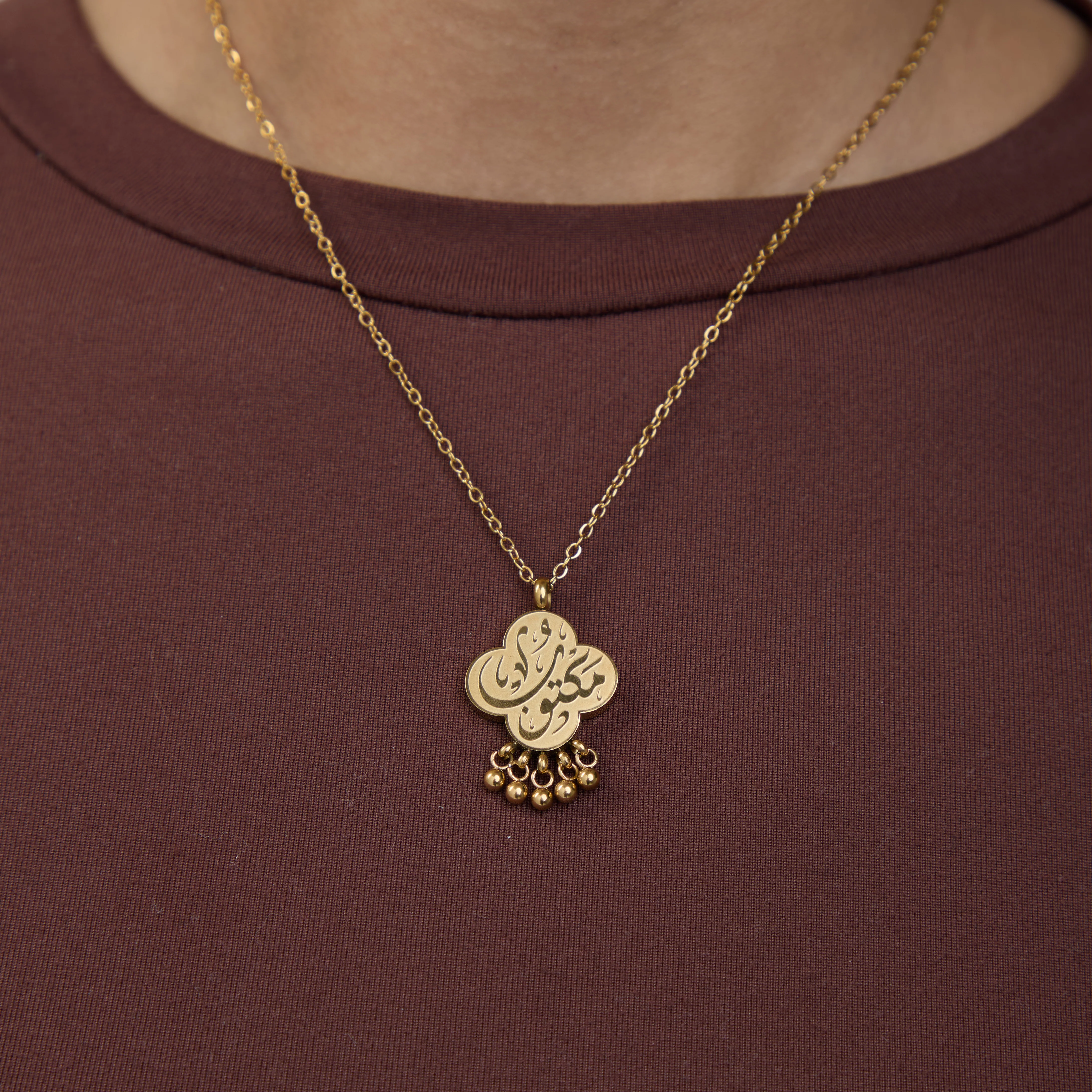 "Maktub" Dangling Dotted Necklace - Image 2