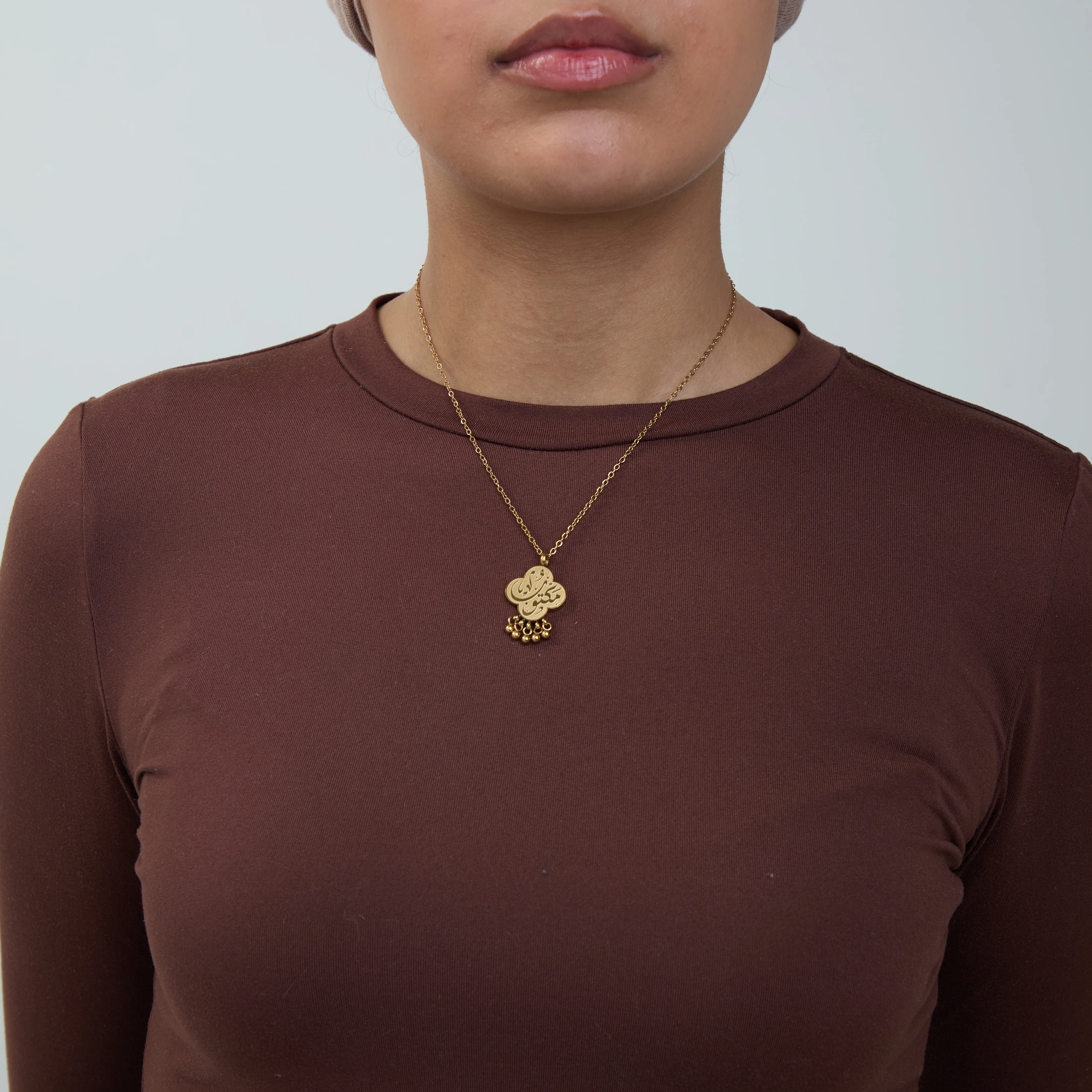 "Maktub" Dangling Dotted Necklace - Image 4