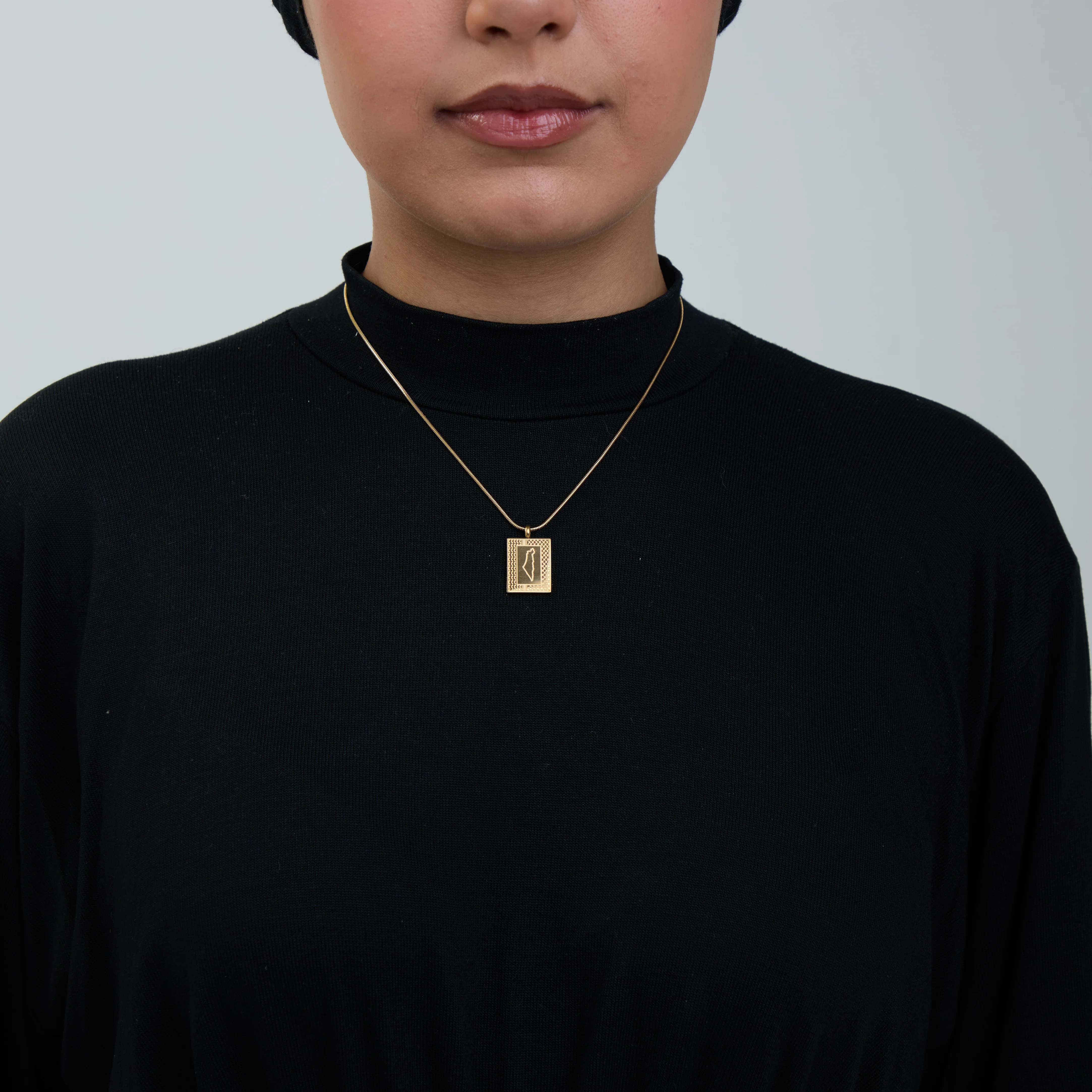 Palestine Keffiyeh Heritage Map Necklace - Image 4