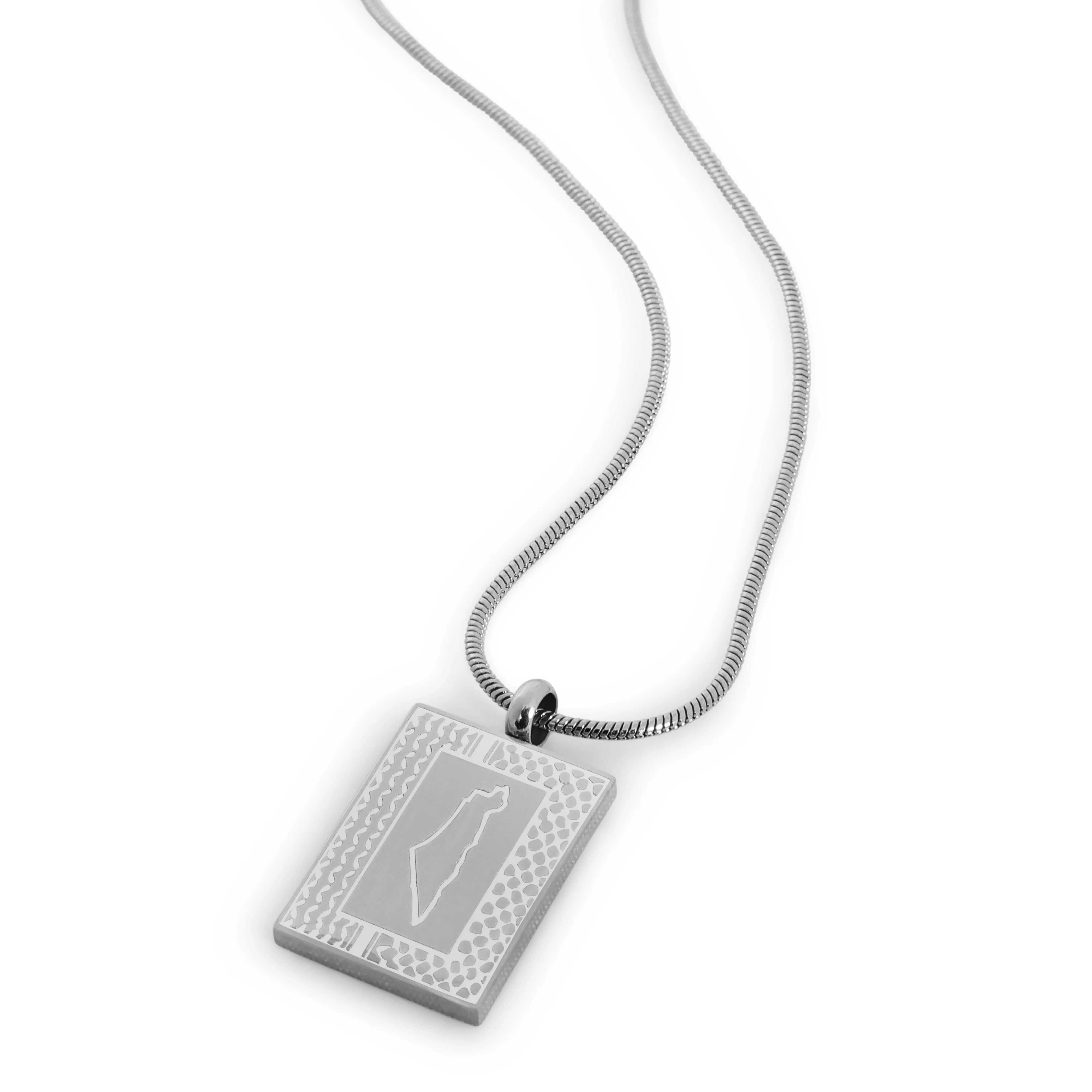 Palestine Keffiyeh Heritage Map Necklace - Image 7