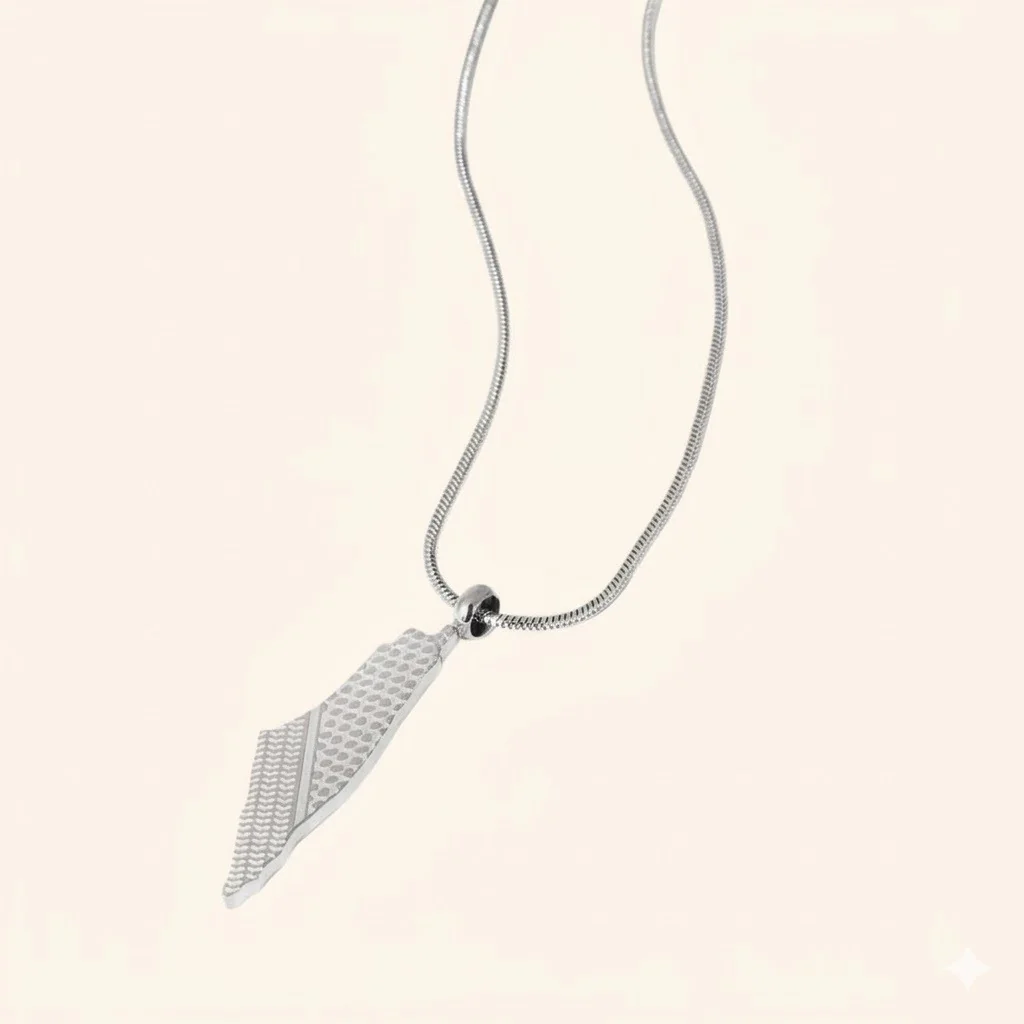 Palestine Keffiyeh Map Necklace - Image 5