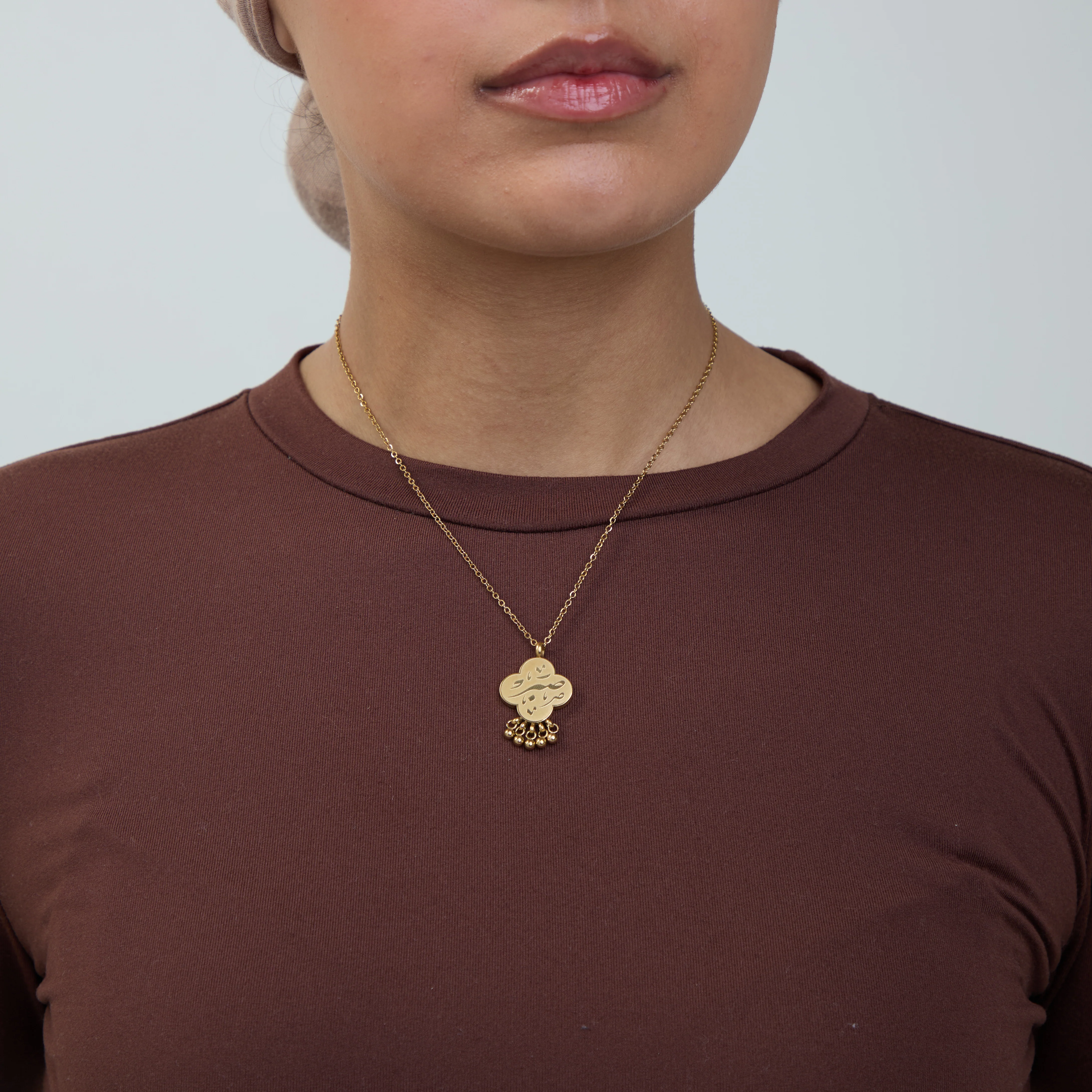 "Sabr" Dangling Dotted Necklace - Image 4