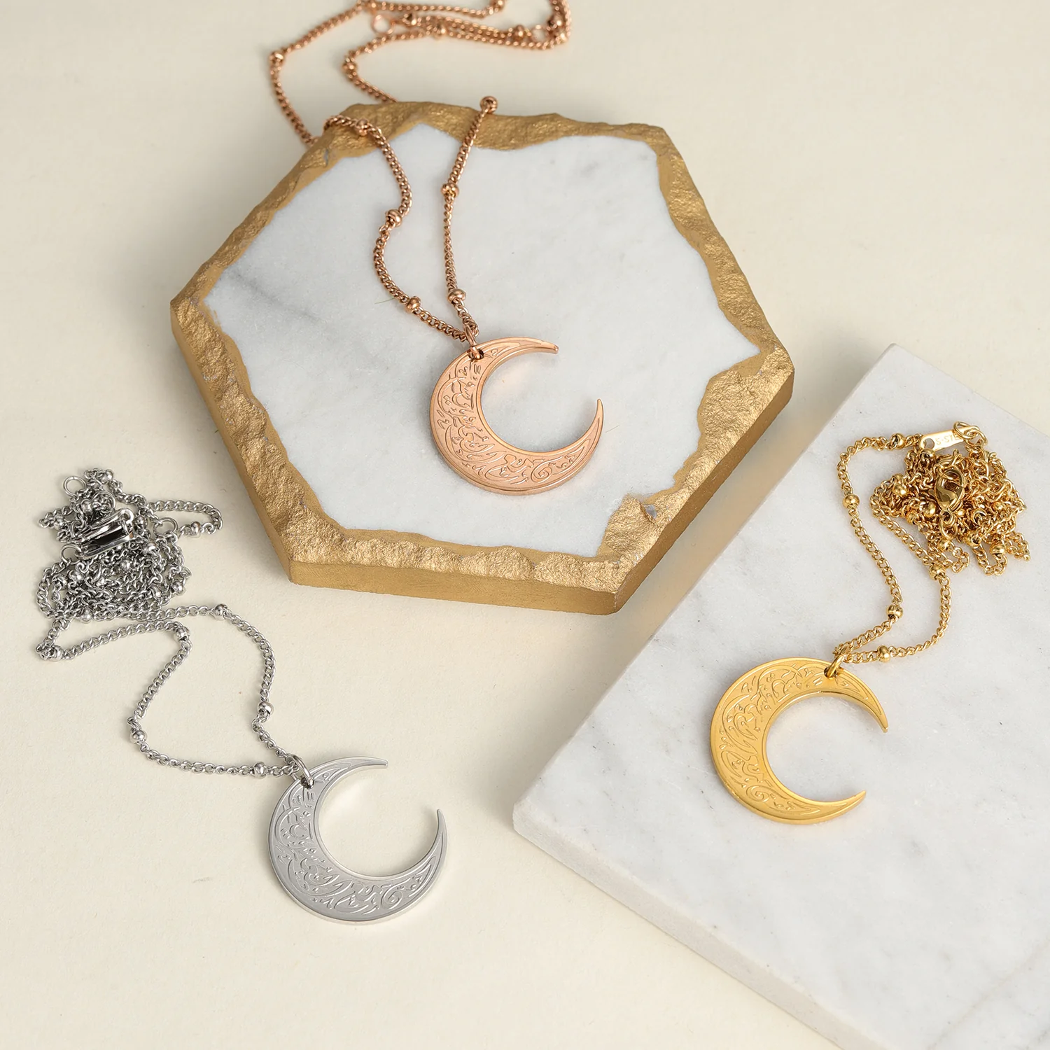 Verily, with hardship comes ease | Crescent Necklace - Image 5